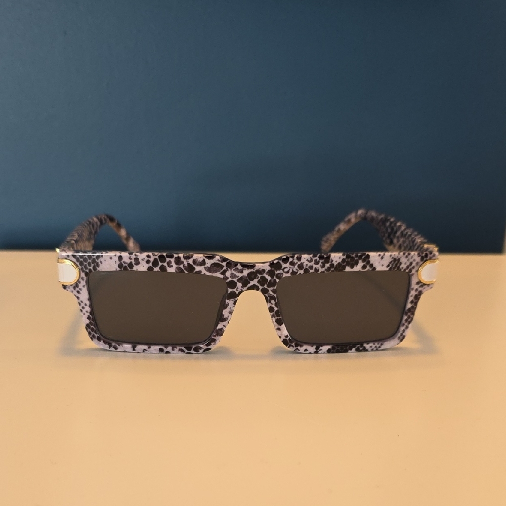 Leopard Print Square Sunglasses